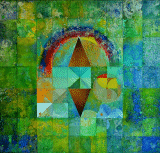 Malom, 1974, 92 x 98 cm, tempera-kollzs